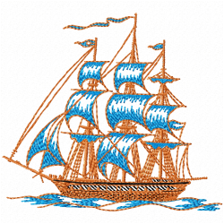 Boats Embroidery Design 6 Boats Embroidery Design 6